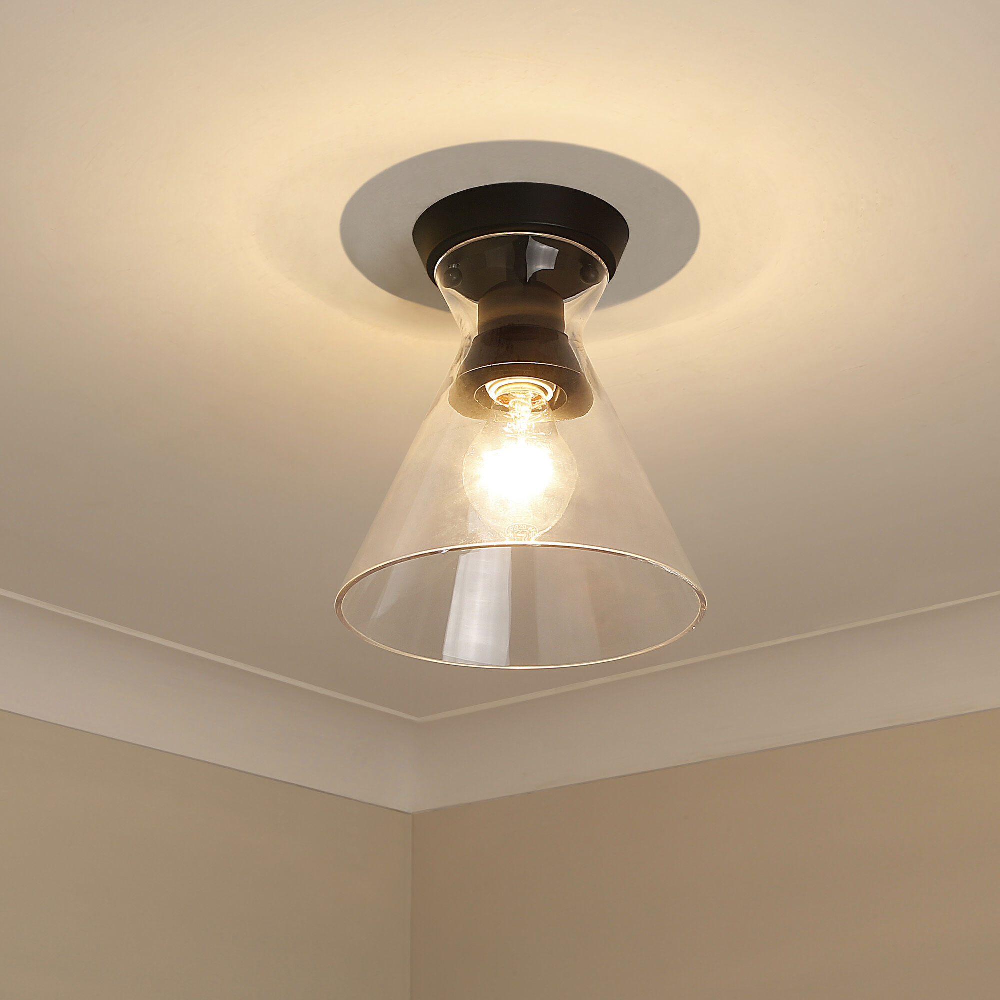 Malta 1 Light 7.13 inch Matte Black Flush Mount Ceiling Light